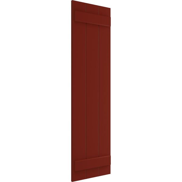 True Fit PVC Three Board Joined Board-n-Batten Shutters, Pepper Red, 16 1/8W X 45H